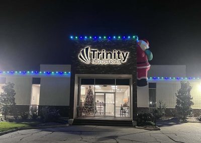 Commercial Blue Lights and Santa